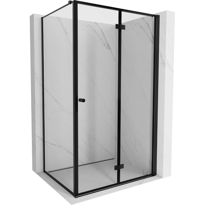 Cabina de dus Mexen Mist-F T pliabila dreapta 90 x 110 cm, rama neagra, neagra - 8A6T-090-110-70-70-P