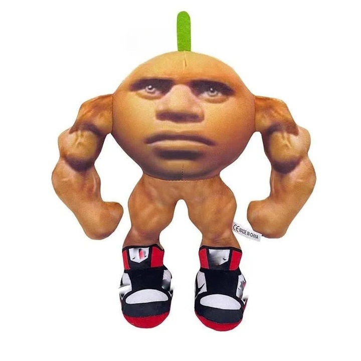 Papusa de plus musculoasa cu coafura verde si adidasi, de colectie, 40 cm