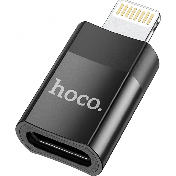 Adaptor Date si Incarcare Hoco USB-C - Lightning UA17 Negru