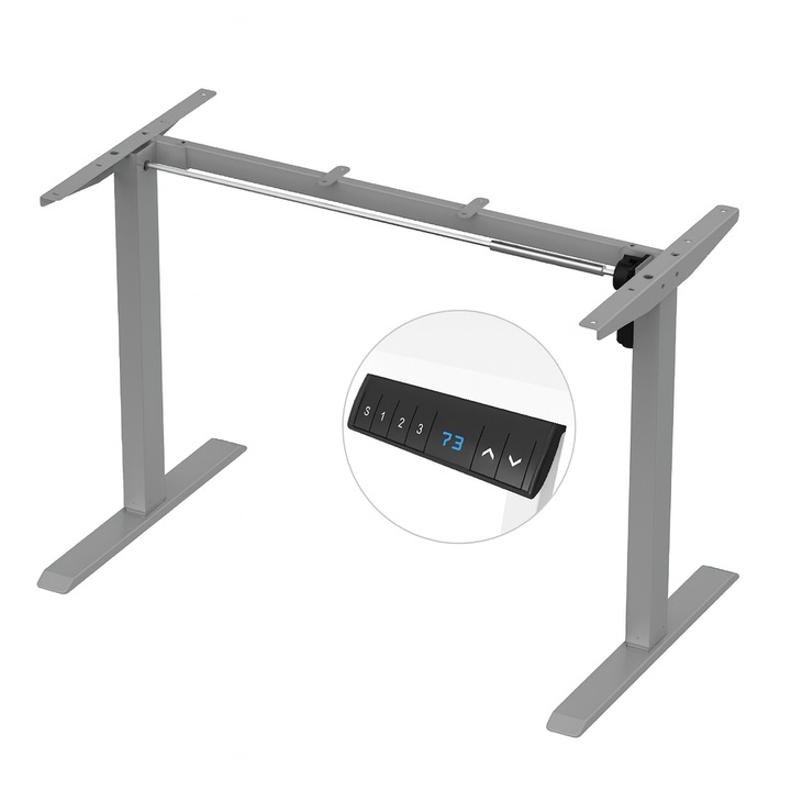Cadru birou electric extensibil, Arka Chairs, ST27, gri, 72-115cm, 70kg