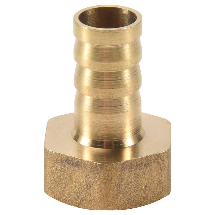 Conector drept din alama, 10mm, filet femela 1/2" NPT, aurie
