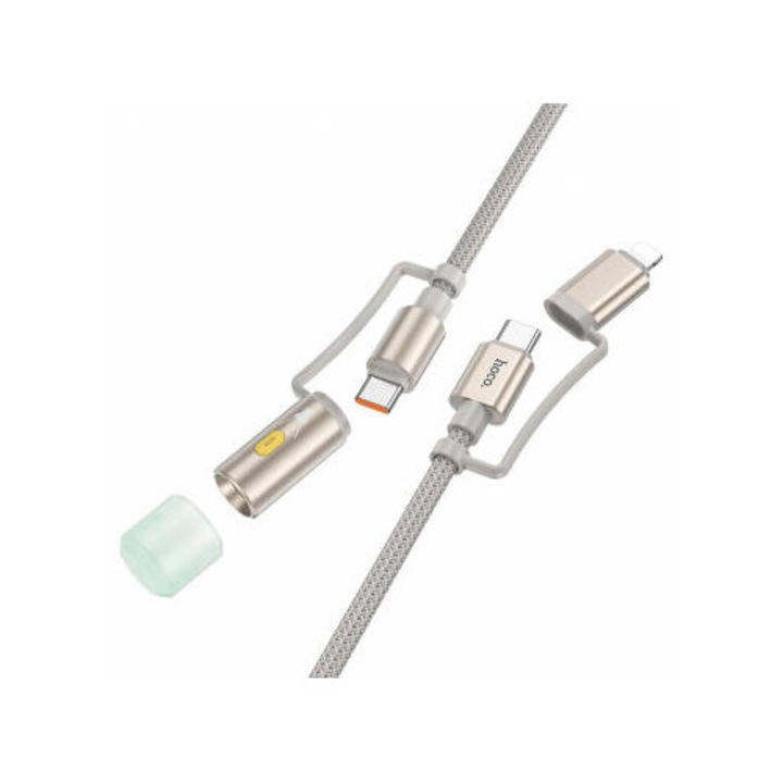Cablu Date și Încărcare Hoco USB-C / Lightning 60W 1.2m Gri
