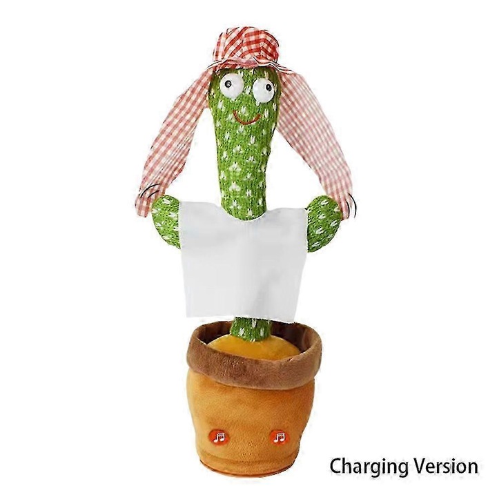 Jucarie interactiva pentru copii, cactus dansator, 120 melodii, 32cm, set plush