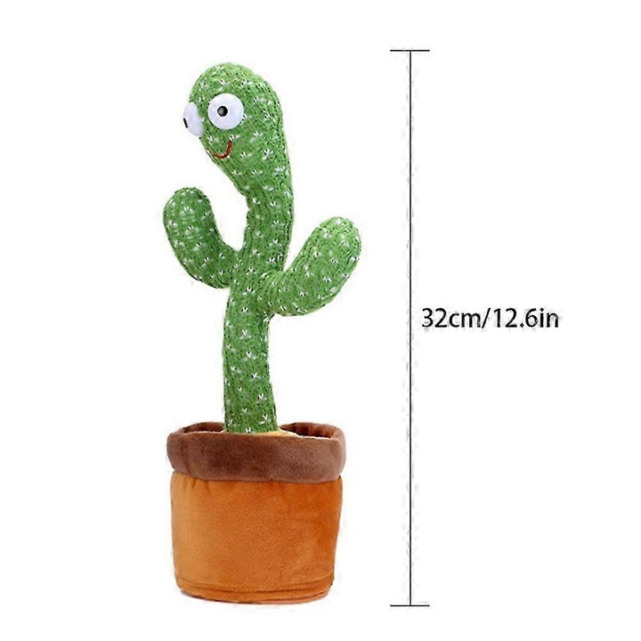 Jucarie interactiva cactus dansator, 120 melodii, 32cm, Verde