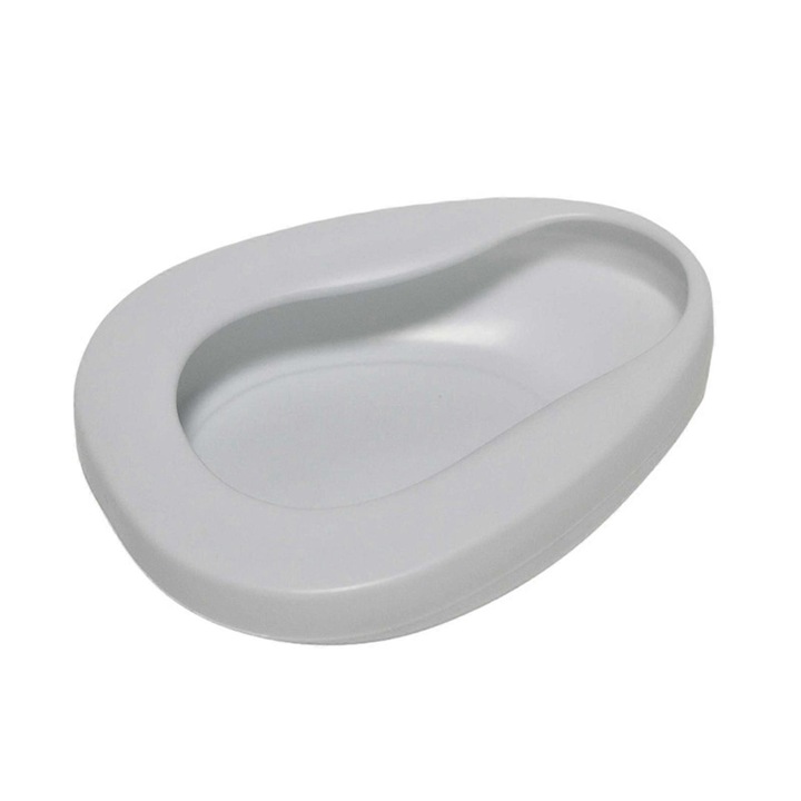 Vas de pat, gri, forme conturate, pentru spital sau acasa