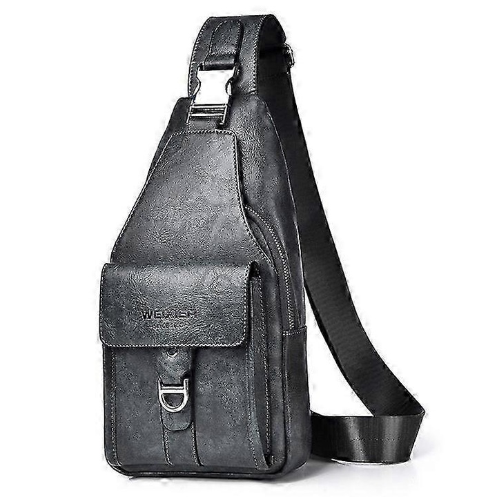 Férfi táska, X329-es modell, ésszerű kapacitás, több rekesz, szürke, 16x30x5cm