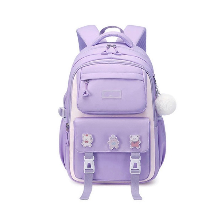 Ghiozdan pentru scoala, Oxford, violet, 19x32x47cm