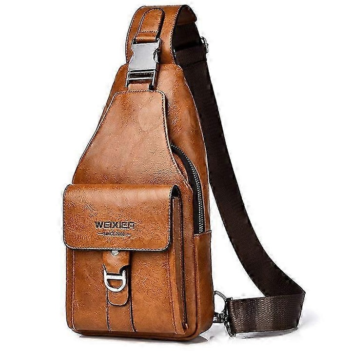 Férfi táska, X329-es modell, megfelelő kapacitás, több rekesz, világosbarna színű, méretei 16x30x5cm