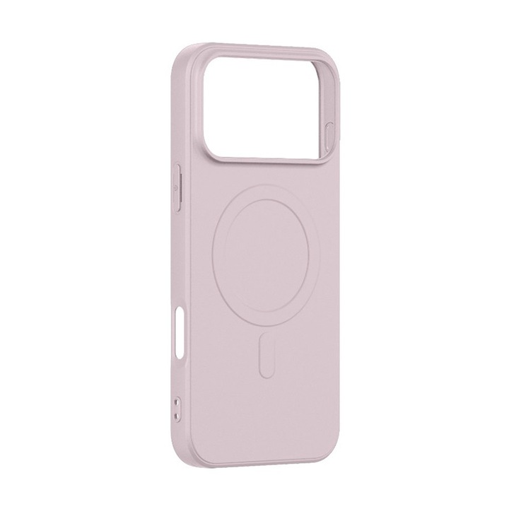 Carcasa protectie spate Cellara Velvet, roz deschis, compatibila cu MagSafe, pentru iPhone 17 Pro Max