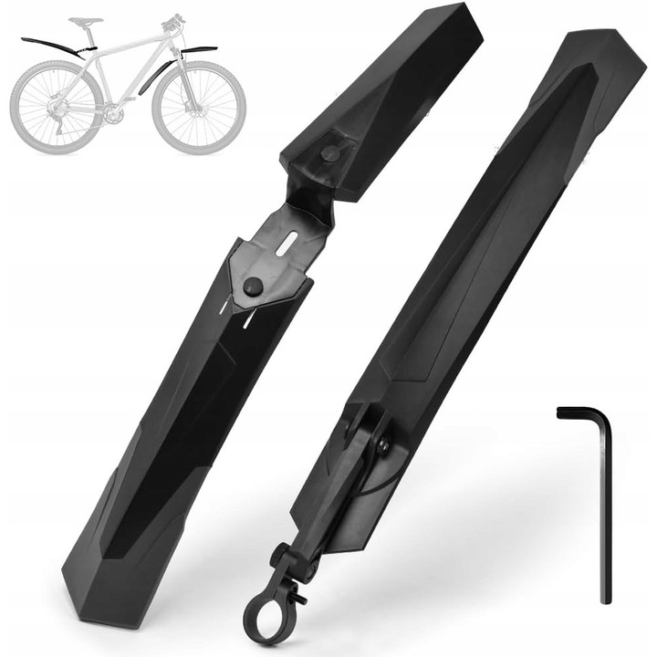 Aparatori bicicleta, reglabile, 61-73,7 cm, negru