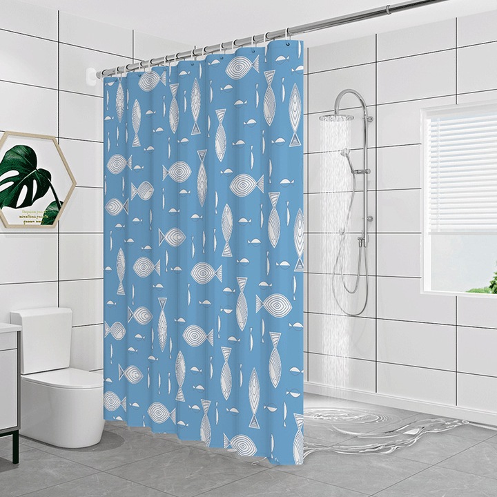 Perdea de baie, impermeabila, 1.8x1.8m, fara perforatii, design modern minimalist