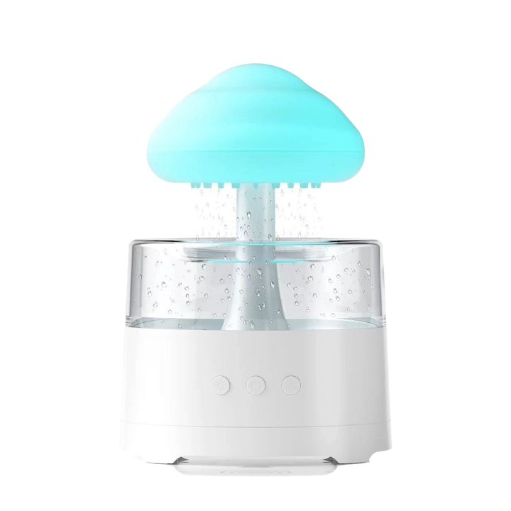 Umidificator portabil cu muzica si lumini, design morisca, roz, capacitate 22oz, dual spray