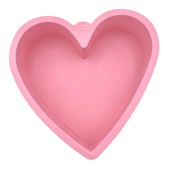 Forma prajituri din silicon, 10 inch, inima, reutilizabila, multicolor