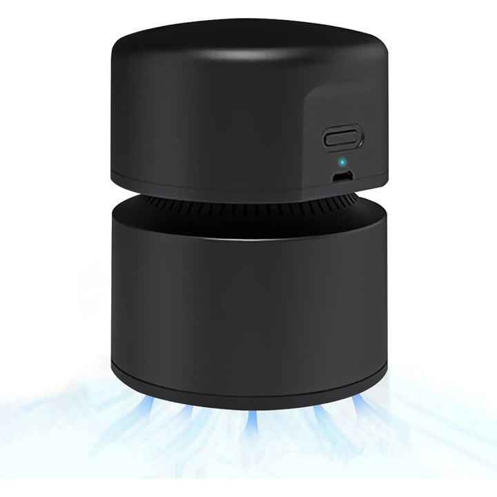 Aspirator portabil mini fara fir pentru birou si acasa, putere mare de aspiratie, negru, 9000 rpm