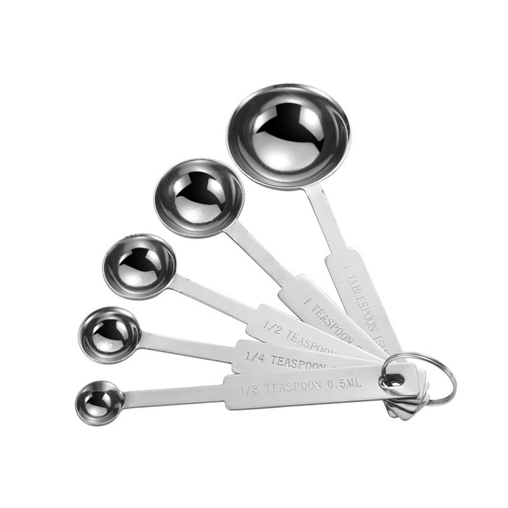 Set de linguri de masurat din otel inoxidabil, 5 piese, multicolor
