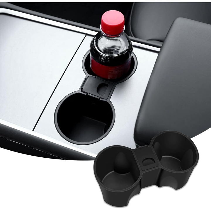 Suport auto pentru pahare, universal, material TPE, rezistent la apa, antiderapant, 2020-2024 Model Y si 2021-2023 Model 3
