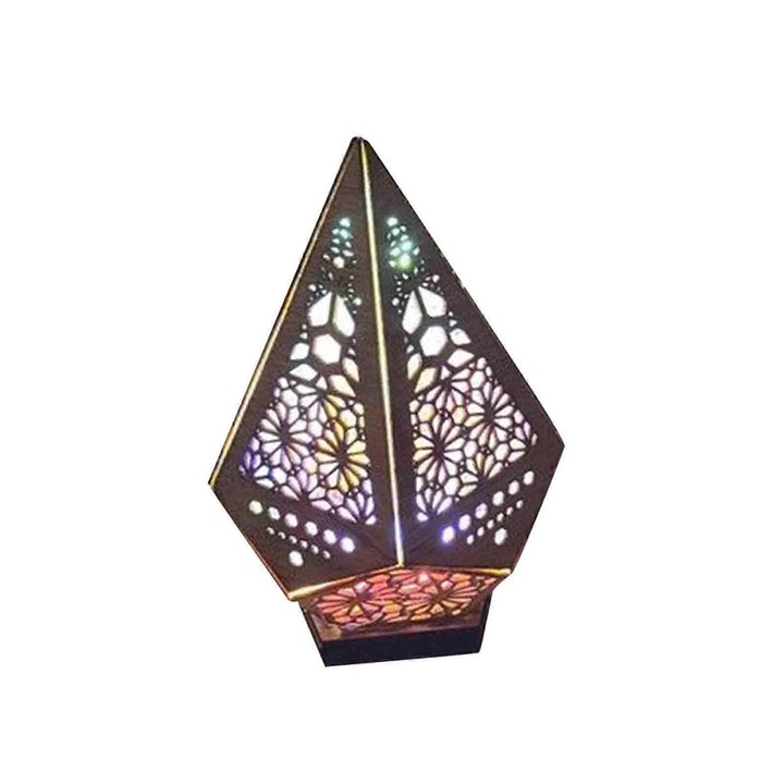 Lampa de veghe, design geometric, multicolor, 25x10x10cm
