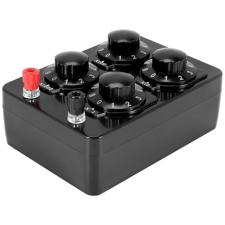 Cutie de rezistenta simpla 0-9999 Ohm, analogica si digitala, plastic, 14x10x5cm