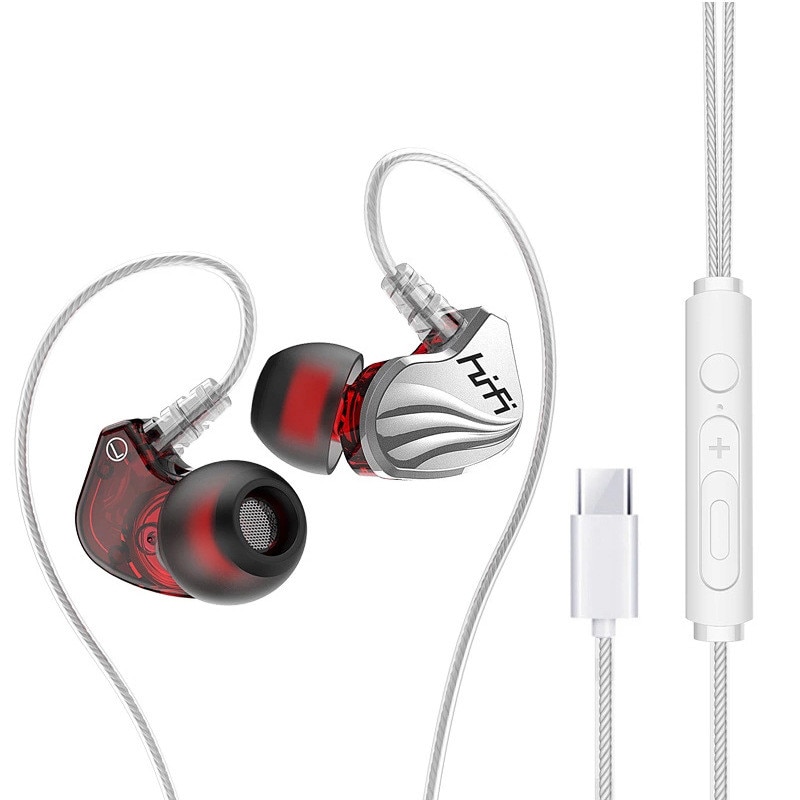 Casti cu fir, In-Ear, Type-C, control apeluri/volum, 1.2m, calitate sunet Hi-Fi, Argintiu