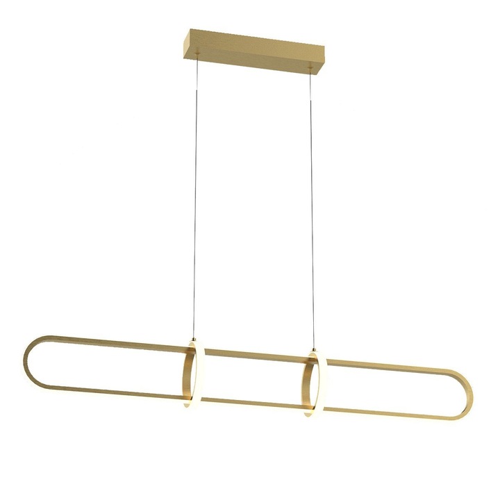 Lampa suspendata Cerrila, Italux, 3 surse LED, inaltime ajustabila, auriu, IP20