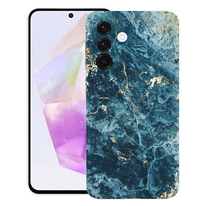 BestCase® Husa pentru Samsung Galaxy S25 FE cu Design Marble - Green And Gold, TPU Mat Ultra Slim, 2052001 B 885