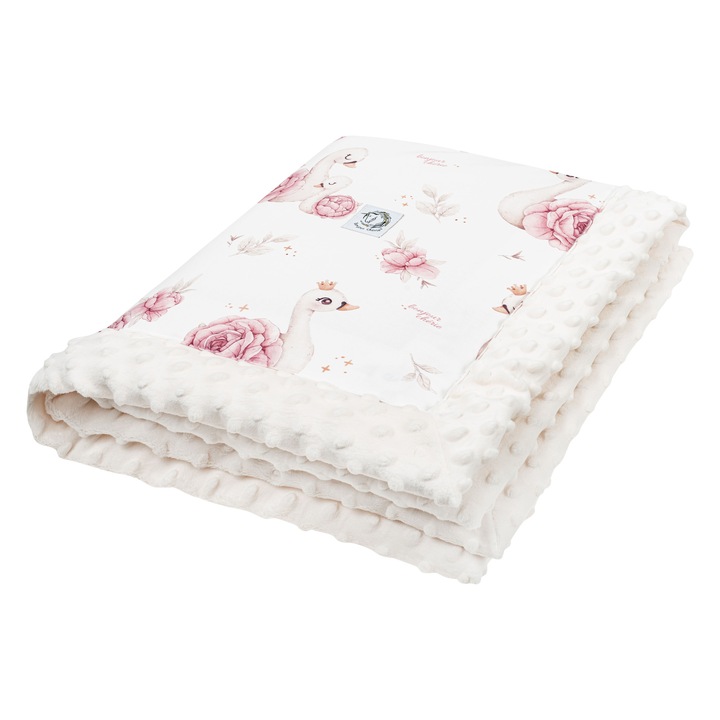 Patura Bonjour Cherie, 65x75 cm, bumbac premium, minky, multicolor, set