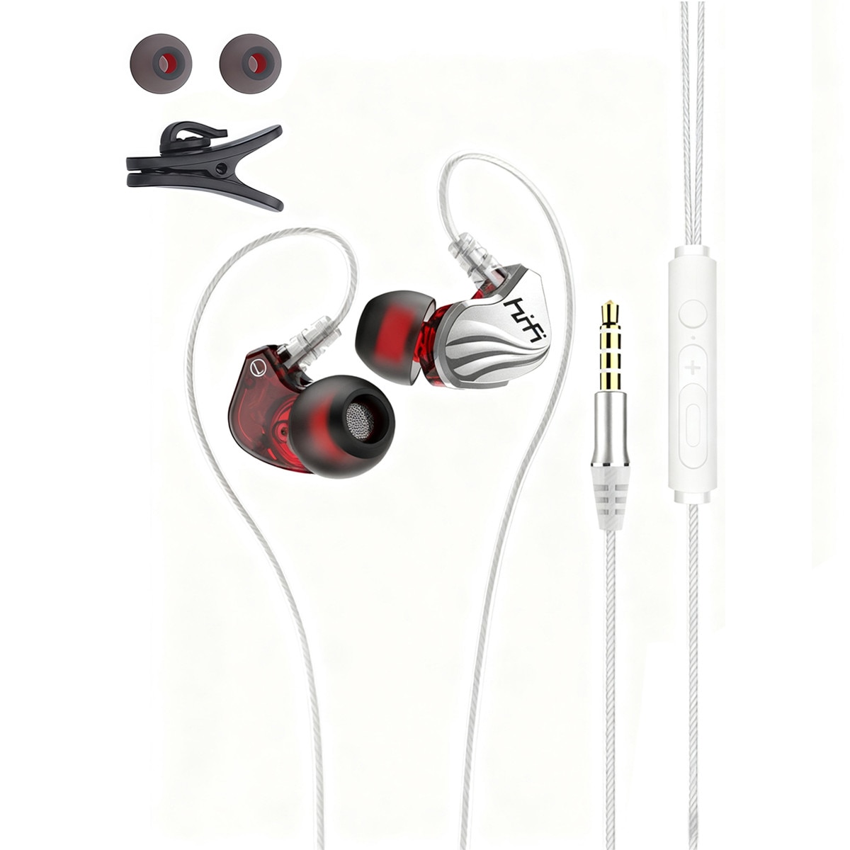 Casti cu fir, In-Ear, control apel/volum, 3.5mm Jack, 1.2m, calitate sunet Hi-Fi, Argintii