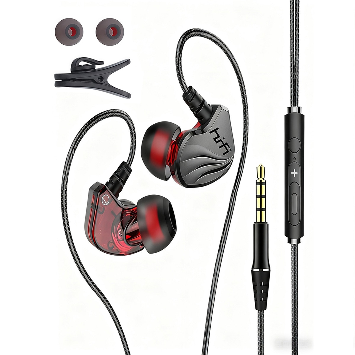 Casti cu fir, In-Ear, control apel/volum, 3.5mm Jack, 1.2m, calitate sunet Hi-Fi, gri metalic