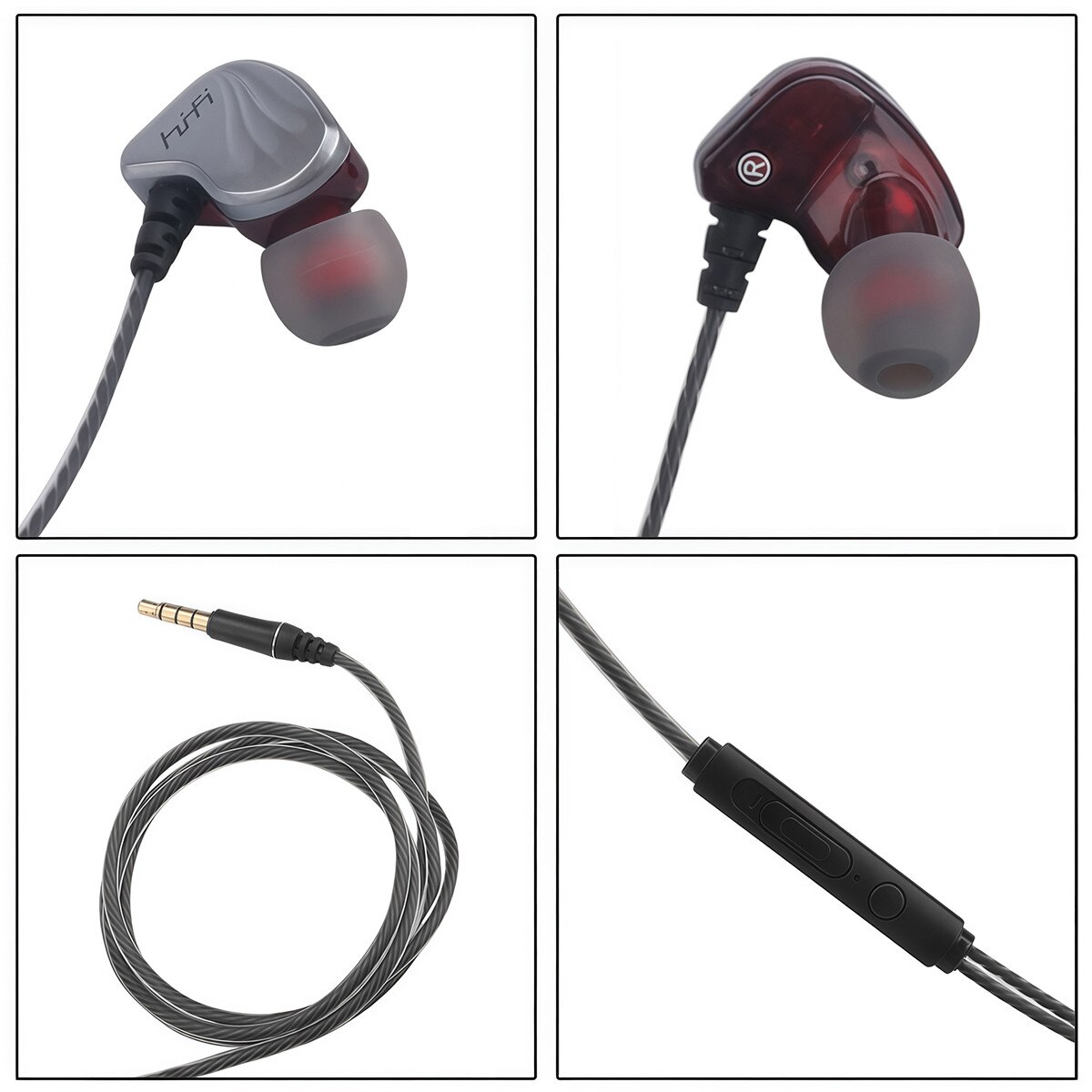 Casti cu fir, In-Ear, control apel/volum, 3.5mm Jack, 1.2m, calitate sunet Hi-Fi, gri metalic