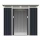 Casuta de gradina MESTERINO Bella-A, gri/bej, metalica, dimensiuni 215x142x184, cu usi culisante, baza metalica