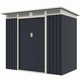 Casuta de gradina MESTERINO Bella-A, gri/bej, metalica, dimensiuni 215x142x184, cu usi culisante, baza metalica
