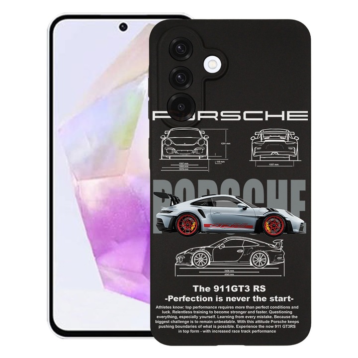 BestCase® Husa pentru Samsung Galaxy S25 FE cu Design Porsche, TPU Mat Ultra Slim, 2052001 B 1883