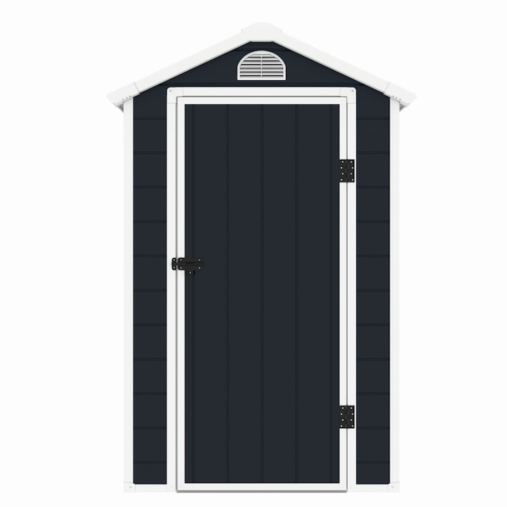 Casuta de gradina, MESTERINO AVE-A, gri/bej, 134x104x204 cm, usa cu balama, baza metalica