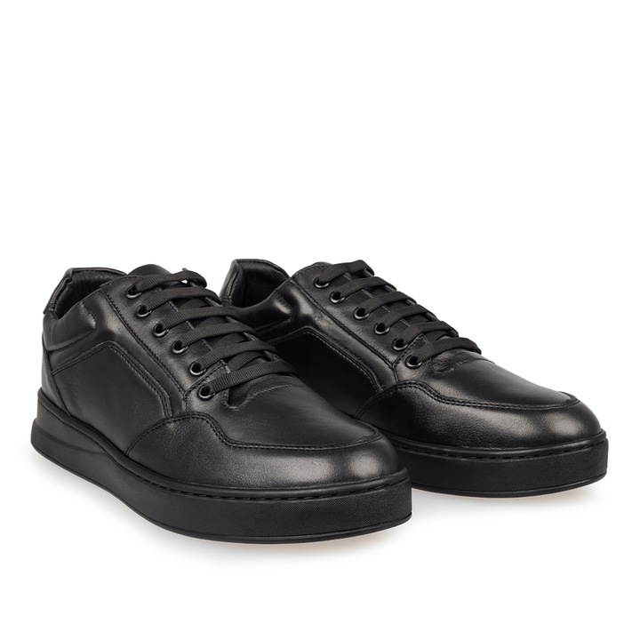 Mario Lavalle, Pantofi casual pentru barbati 096, Piele naturala, Negru40EU