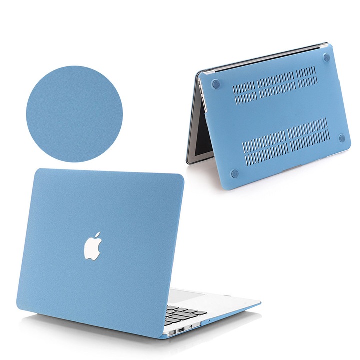 Калъф съвместим с Apple Pro 14 (2021/2022/2023/2024/2025) (M5/M4/M3/M2/M1 Pro Max) Защитен калъф с ефект на фин пясък, ултратънък дизайн, Твърд, Светлосин