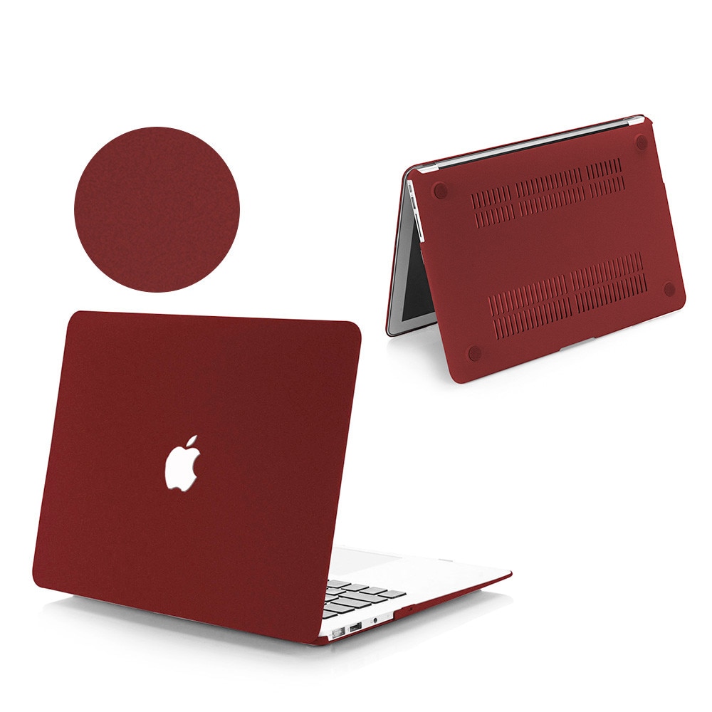 Carcasa Hard Shell pentru MacBook Pro 16 (M5 2026/M4 2025/M3/M2/M1 2024-2021) A3429/A3428/A3403/A3186/A2991/A2780/A2485, Husa protectie efect nisip fin, design ultra subtire, Burgund