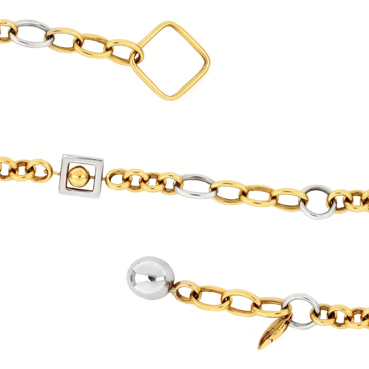 Bratara din aur galben si alb de 14k