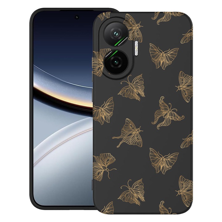BestCase® Husa pentru Poco F7 cu Design Gold Butterfly, TPU Mat Ultra Slim, 2052009 B 919