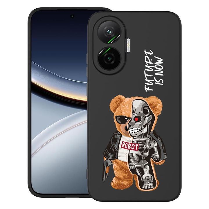 BestCase® Husa pentru Poco F7 cu Design Half Robot Half Teddy Bear, TPU Mat Ultra Slim, 2052009 B 931