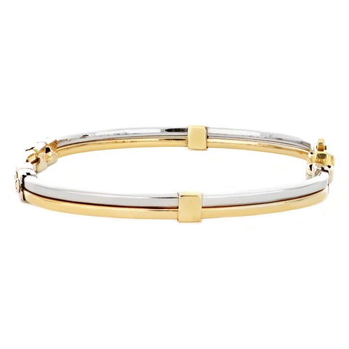 Bratara din aur galben si alb de 14k