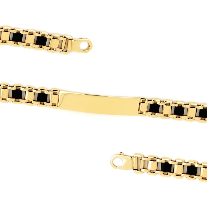 Bratara din aur galben de 14k cu placuta