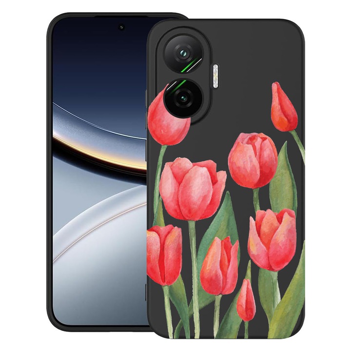 BestCase® Husa pentru Poco F7 cu Design Red Tulips, TPU Mat Ultra Slim, 2052009 B 633