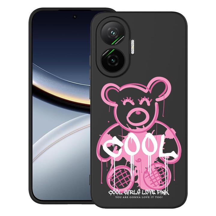 BestCase® Husa pentru Poco F7 cu Design Teddy Bear Cool Pink, TPU Mat Ultra Slim, 2052009 B 1551