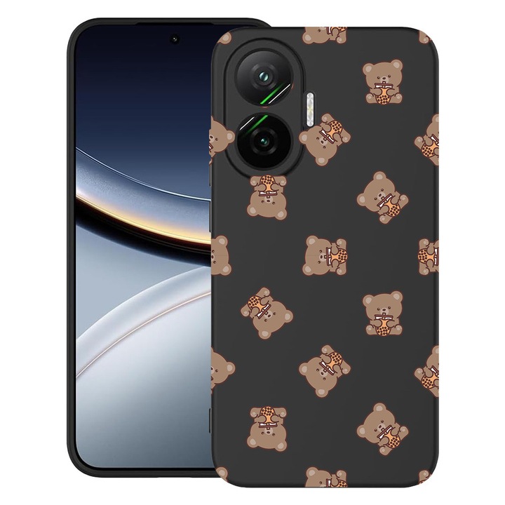 BestCase® Husa pentru Poco F7 cu Design Teddy Bear Pattern, TPU Mat Ultra Slim, 2052009 B 974