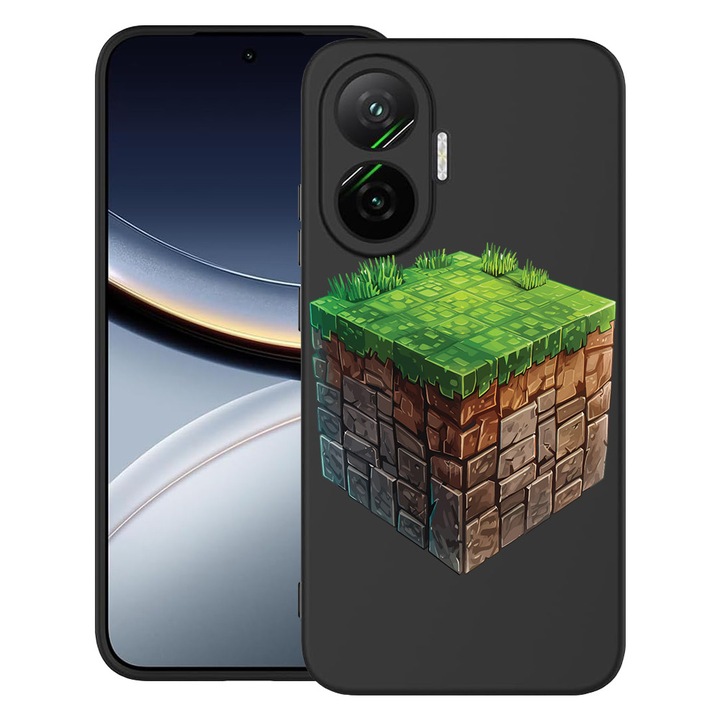 BestCase® Husa pentru Poco F7 cu Design Minecraft World, TPU Mat Ultra Slim, 2052009 B 1680