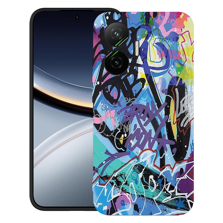 BestCase® Husa pentru Poco F7 cu Design Graffiti, TPU Mat Ultra Slim, 2052009 B 1184