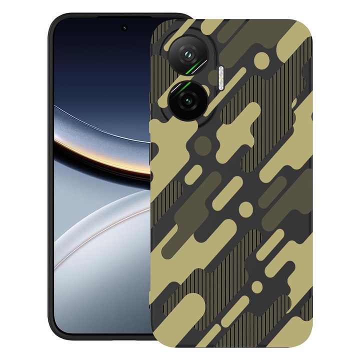 BestCase® Husa pentru Poco F7 cu Design Green Camouflage, TPU Mat Ultra Slim, 2052009 B 811