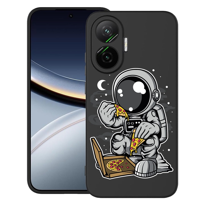 BestCase® Husa pentru Poco F7 cu Design Astronaut Pizza, TPU Mat Ultra Slim, 2052009 B 1004