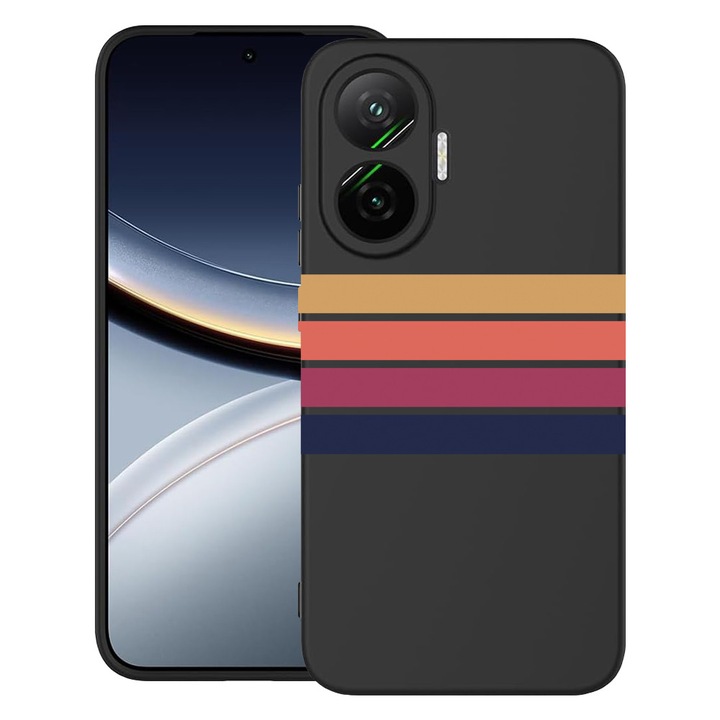 BestCase® Husa pentru Poco F7 cu Design Retro Lines, TPU Mat Ultra Slim, 2052009 B 1479