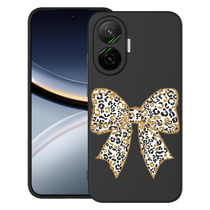 BestCase® Husa pentru Poco F7 cu Design Leopard Bow, TPU Mat Ultra Slim, 2052009 B 1873